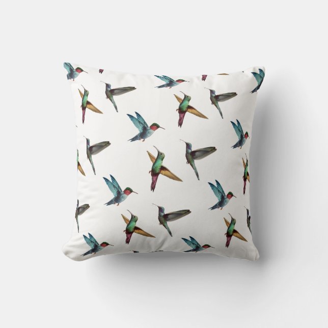 Niedliche mehrfarbige Kolibris Kissen (Vorderseite)