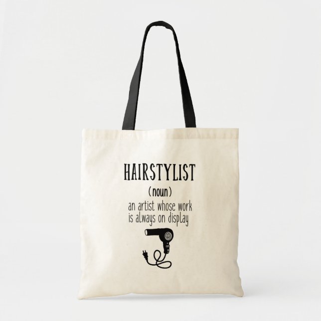 Niedliche Meldung "Haarstylist Definition" Tragetasche (Vorne)