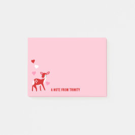 Niedliche Meldung "Red Deer Valentine Day Custom" Post-it Klebezettel