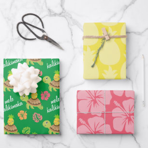 Niedliche Mele Kalikimaka-Meeresschildkröte Geschenkpapier Set