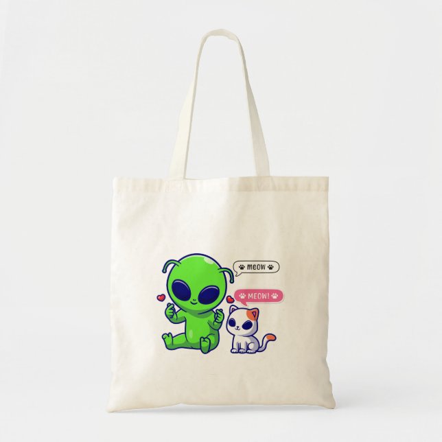 NIEDLICHE MEOKATZE MIT ALIEN TRAGETASCHE (Vorne)