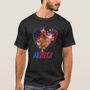 Niedliche Merica Chicken & US Flag Sonnenbrille 4. T-Shirt