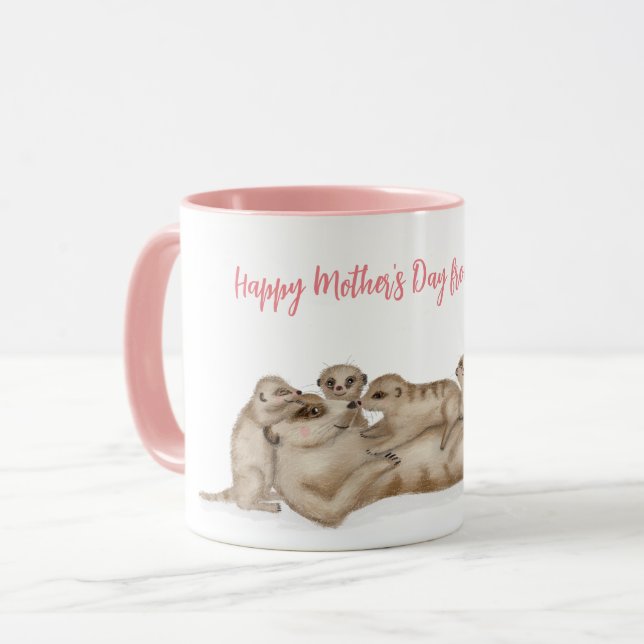 Niedliche Merkat-Tasse Tasse (Vorderseite Links)