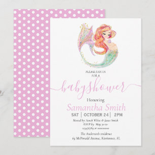 NIEDLICHE MERMAID BABY SHOWER-Einweihung Ankündigung