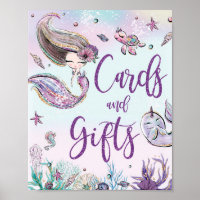 Niedliche Mermaid Birthday Baby Duschkarten & Gesc