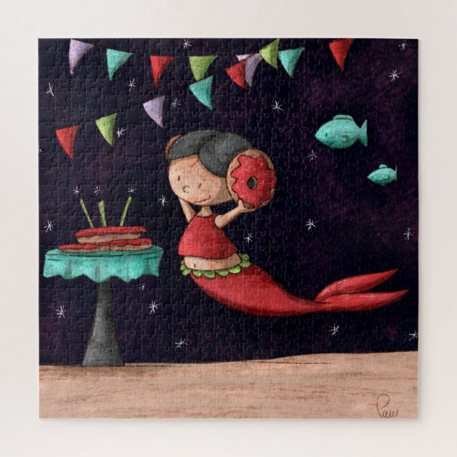 Niedliche Mermaid Birthday Party (Vertikal)