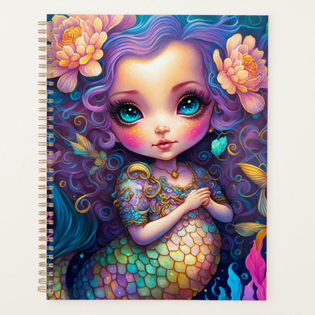 Niedliche Mermaid Fantasy Art Planer (Vorderseite)