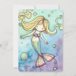 Niedliche Mermaid Geburtstagsparty lädt zu Mädchen Einladung