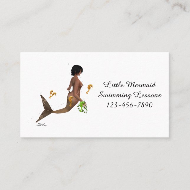 Niedliche Mermaid mit Seepferd-Visitenkarte Visitenkarte (Vorderseite)