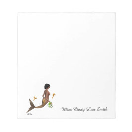 Niedliche Mermaid mit Seepferden Notepad Notizblock