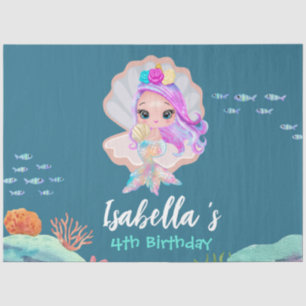 Niedliche Mermaid Rainbow Perle Krone Geburtstagsp Seidenpapier