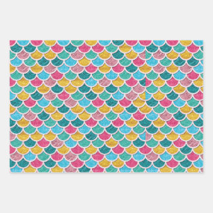 Niedliche Mermaid-Scales Geschenkpapier Set