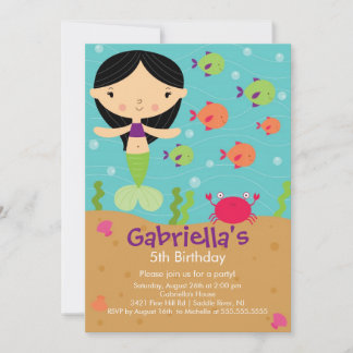 Niedliche Mermaid zum Geburtstag Einladung