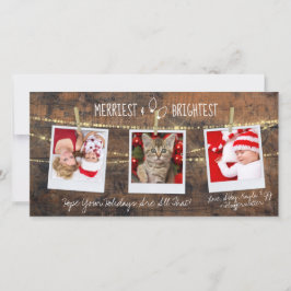Niedliche Merriest & Brightest 3-Foto-Karte