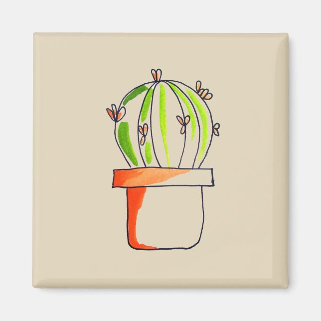 Niedliche mexikanische Kakteen-Wüstenkunst Magnet (Vorne)
