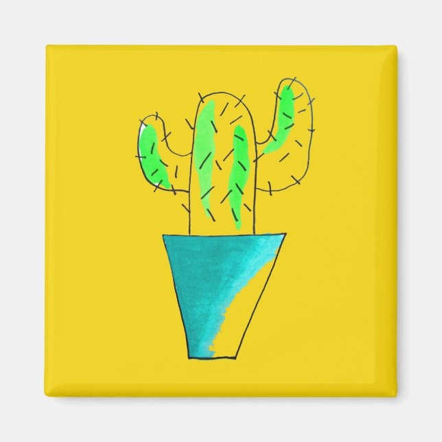 Niedliche mexikanische Kakteen-Wüstenkunst Magnet (Vorne)