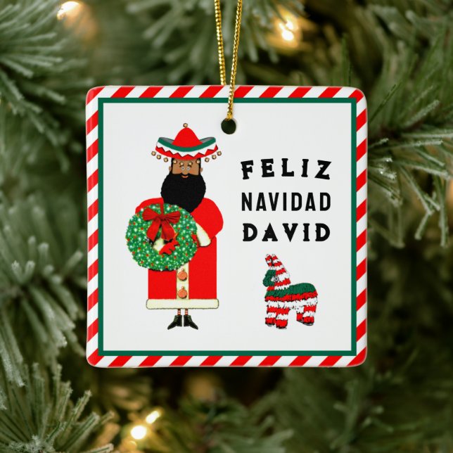 Niedliche mexikanische Weihnachtszeit Keramikornament (Baum)