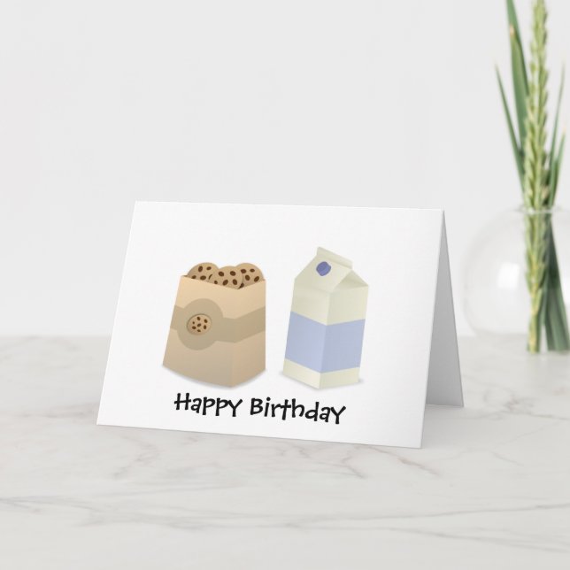 Niedliche Milch und Cookies Karte (Vorderseite)
