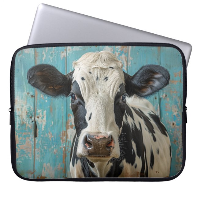 Niedliche Milchkühe Bauernhof Malerei Laptopschutzhülle (Vorderseite)