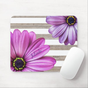 Niedliche Milchprodukte Holzstreifen mit weißem S Mousepad
