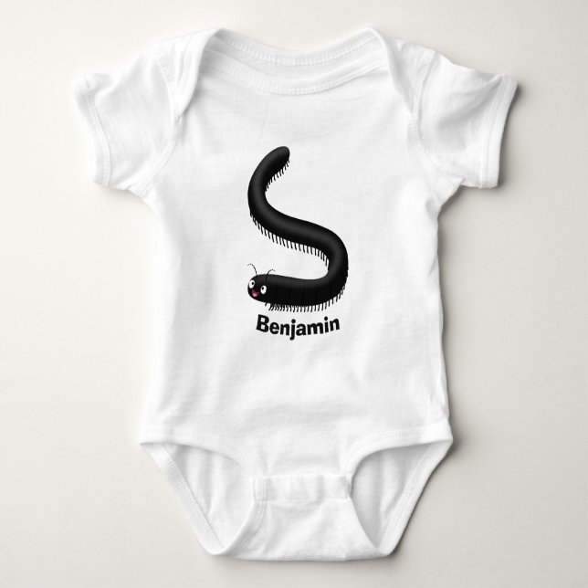 Niedliche Millipez-Cartoon-Abbildung Baby Strampler (Vorderseite)