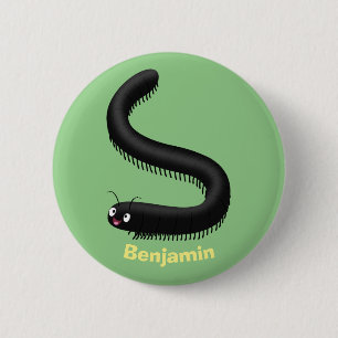 Niedliche Millipez-Cartoon-Abbildung Button