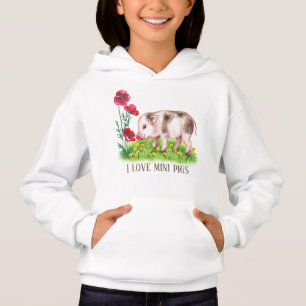 niedliche Mini-Schweinefans fügen Text hinzu Hoodie