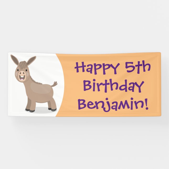 Niedliche Miniatur-Esel-Cartoon-Abbildung Banner (Horizontal)