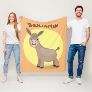 Niedliche Miniatur-Esel-Cartoon-Abbildung Fleecedecke