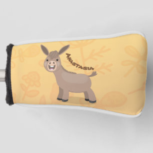 Niedliche Miniatur-Esel-Cartoon-Abbildung Golf Headcover