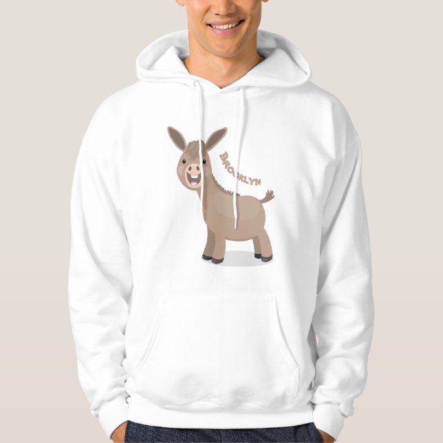 Niedliche Miniatur-Esel-Cartoon-Abbildung Hoodie (Vorderseite)