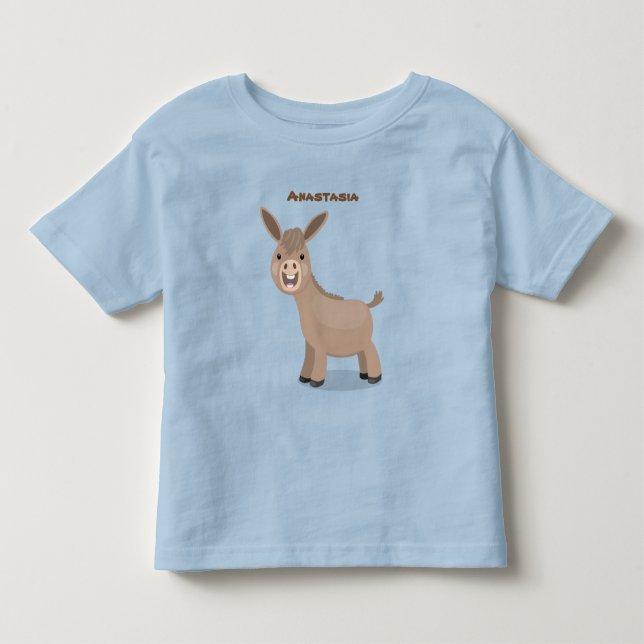 Niedliche Miniatur-Esel-Cartoon-Abbildung Kleinkind T-shirt (Vorderseite)