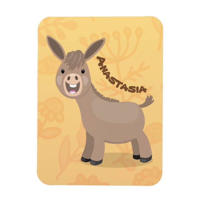 Niedliche Miniatur-Esel-Cartoon-Abbildung Magnet (Vertikal)