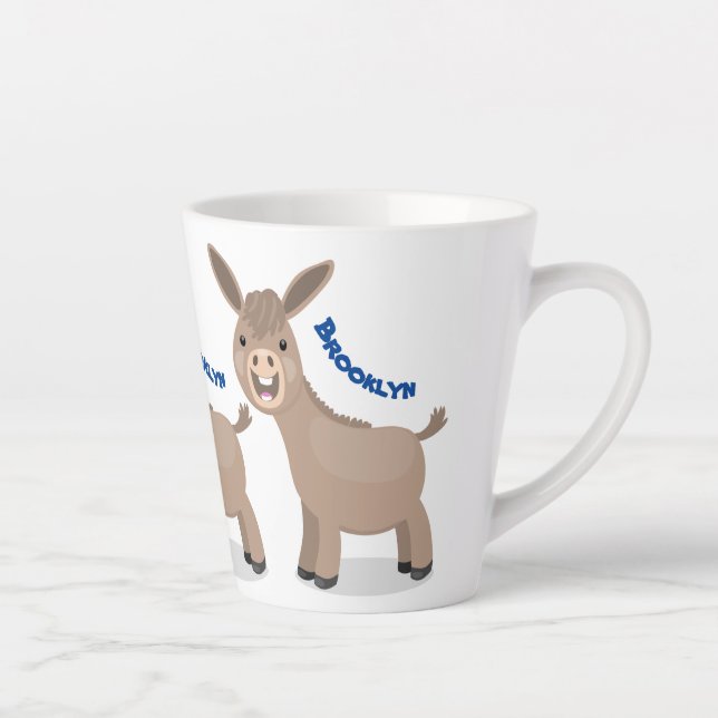 Niedliche Miniatur-Esel-Cartoon-Abbildung Milchtasse (Rechts)