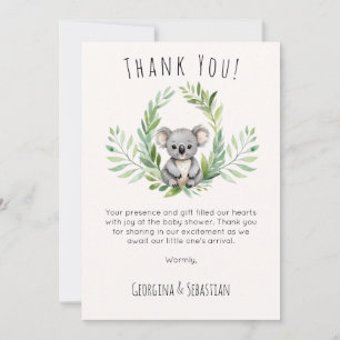 Niedliche Minibar Koala Bear Baby Dusche Danke Kar Einladung