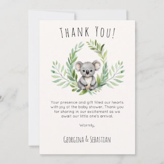 Niedliche Minibar Koala Bear Baby Dusche Danke Kar Einladung