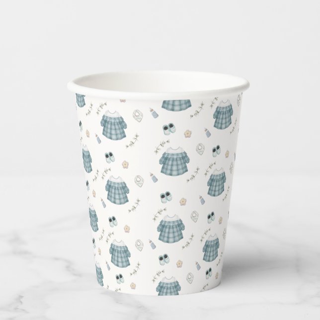 Niedliche Minimal Boho Kleidung Muster Kinderdusch Pappbecher (Vorderseite)