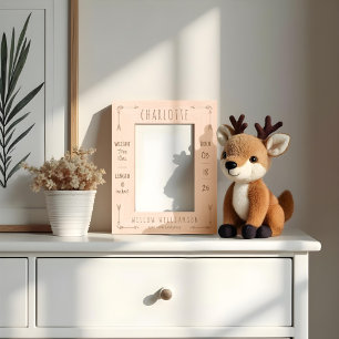 Niedliche Minimal-Boho-Pfeile Neugeborene Geburtss Geätzte Rahmen