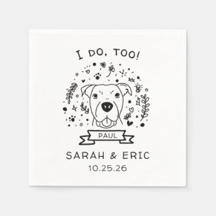 Niedliche Minimal Doodle Retriever Dog Hochzeit Serviette