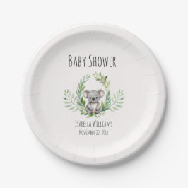 Niedliche Minimal Koala Bear Babydusche Pappteller