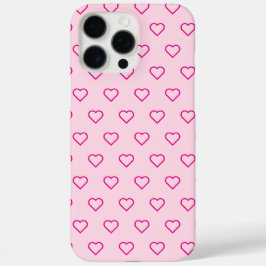 Niedliche Minimal rosa Herzmuster Trendy iPhone 16 Pro Max Hülle