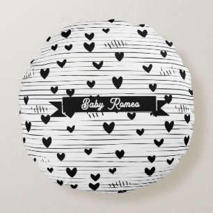 Niedliche Minimalistische Abstrakt Line Liebe Schw Rundes Kissen
