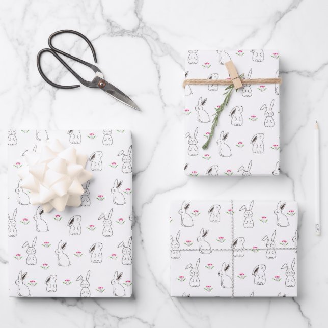 Niedliche Minimalistische Ästhetik Geschenkpapier Set (Vorderseite)