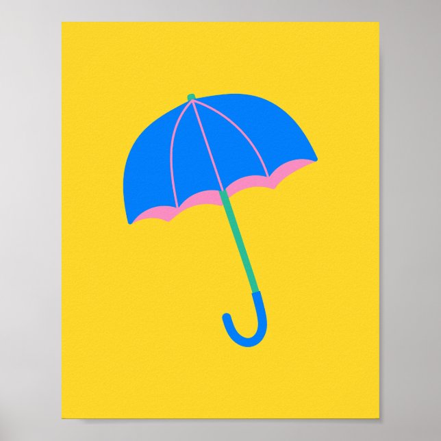 Niedliche Minimalistische Illustration in Gelb Poster (Vorne)