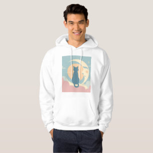Niedliche Minimalistische Katze auf dem Crescent M Hoodie