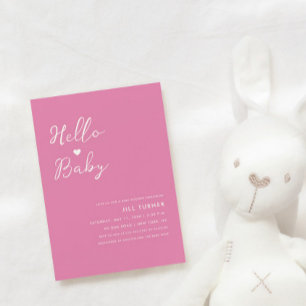 Niedliche Minimalistische moderne Herz-Script-Baby Einladung