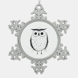 Niedliche Minimalistische Schale - Handgezeichnete Schneeflocken Zinn-Ornament