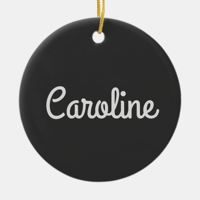 Niedliche Minimalistische Skripttypografie Name Sc Keramik Ornament (Vorne)
