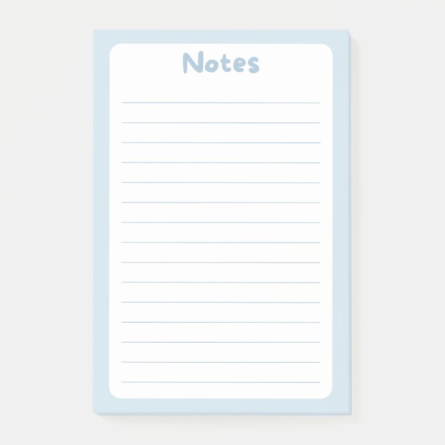 Niedliche Minimalistische Soft Blue Post-It®-Notiz Post-it Klebezettel (Vorderseite)