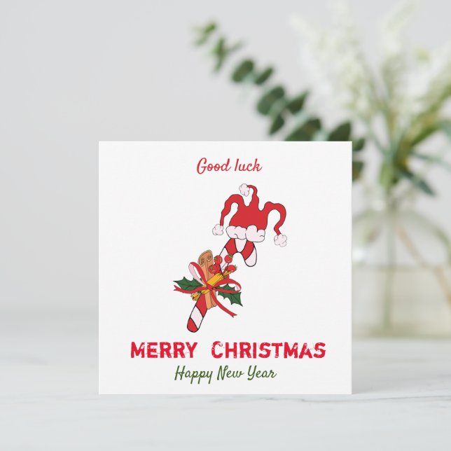Niedliche Minimalistische Weihnachten und Neues Ja (Stehend Vorderseite)